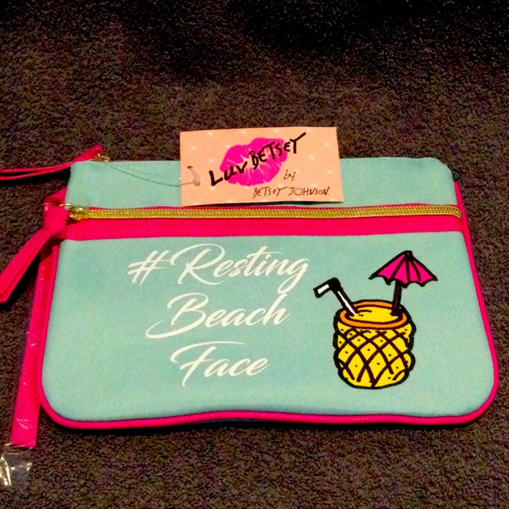 Final sale price… just reduced NWT Betsy Johnson canvas wristlet